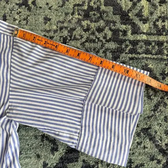 Zara Women’s Tunic-Like Blue and White Stripe Button Down Collared Top Summer - Picture 10 of 10